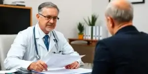 médico e paciente em uma consulta para ilustar texto de atestado médico para viagem internacional