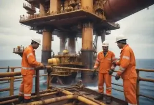 trabalhadores em plataforma de petróleo para ilustrar texto sobre indicadores de segurança do trabalho